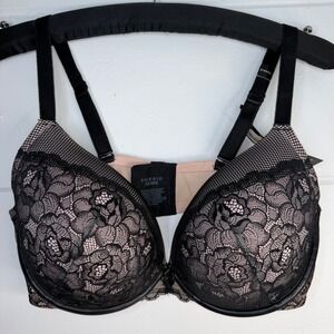 Torrid 42DDD Lace Push Up Plunge Bra NEW Black